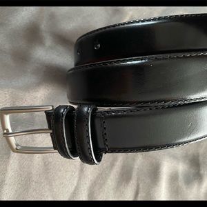 NEW Lands’ End Black Leather Belt - 32